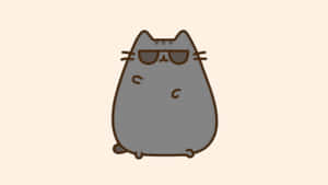 Pusheen Kawaii With Cool Shades Wallpaper