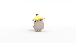 Pusheen Looks Party Ready In A Mexican Hat! Wallpaper