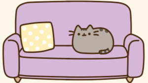 Pusheen Lounges On A Comfy Couch Wallpaper