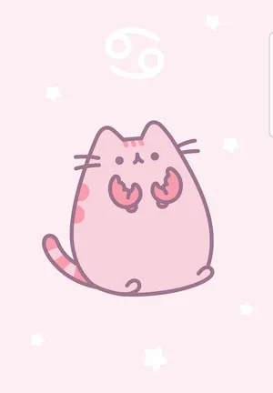 Pusheen The Cat Cute Cancer Zodiac Sign Wallpaper