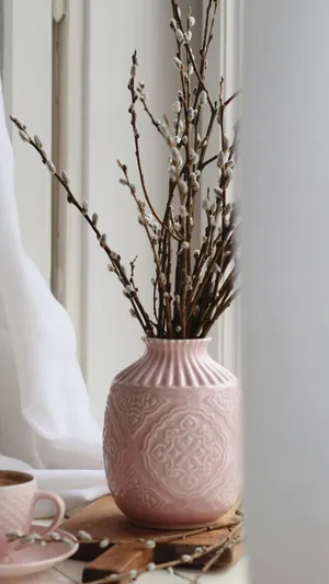 Pussy Willow Vase Arrangement Wallpaper