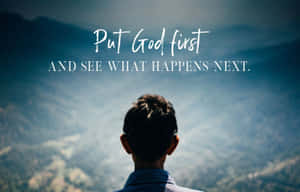 Put God First Inspirational Quote Wallpaper