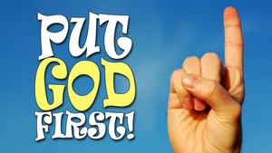 Put God First Message Finger Gesture Wallpaper