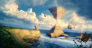 Pyramid Of The Moon Fantasy Aesthetic Wallpaper