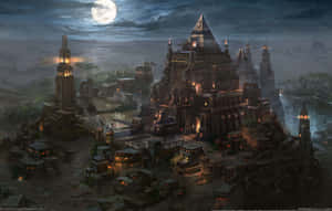 Pyramid Of The Moon Fantasy Kingdom Wallpaper