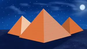 Pyramid Of The Moon Illustration Wallpaper