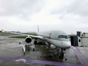 Qatar Airbus A350at Gate Wallpaper