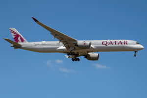 Qatar Airways A350 In Flight Wallpaper