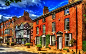 Quaint Norwich Street U K Wallpaper