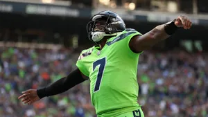 Quarterback Celebration Green Jersey Wallpaper