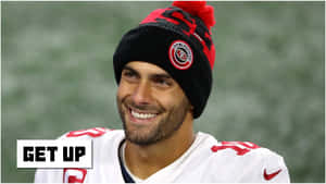 Quarterback Jimmy Garoppolo In Action Wallpaper