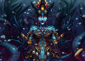 Queen Azshara Standing Tall In Her Dynamic Glory Wallpaper