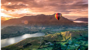 Queenstown Balloon Sunset Scenery Wallpaper