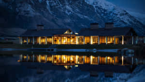 Queenstown Lakeside Lodge Dusk Reflection Wallpaper