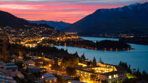 Queenstown N Z Dusk Skyline Wallpaper