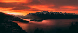 Queenstown Sunset Mountain Silhouette Wallpaper