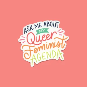 Queer Feminist Agenda Sticker Wallpaper