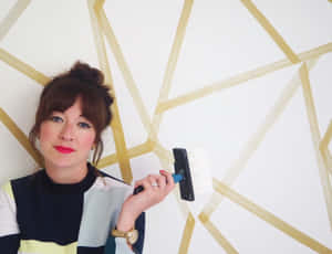Quick Geometric Wall Paint Design Wallpaper