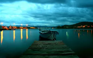 Quiet Wharf At The Evening Wallpaper