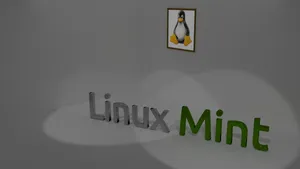 Quirky Penguin Tux On An Iceberg Wallpaper