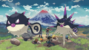 Qwilfish And Overqwil From Pokemon Legends Arceus Wallpaper