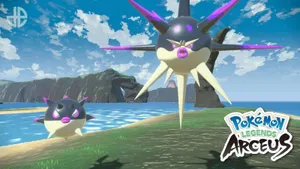 Qwilfish With Overqwil By The Ocean Wallpaper