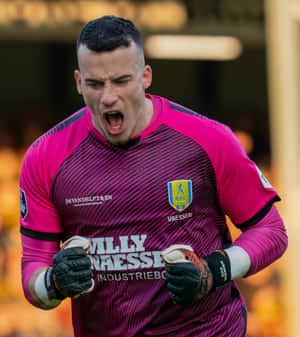 R K C Waalwijk Goalkeeper In Action Wallpaper