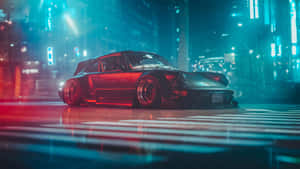 R W B Porsche Night Cityscape Wallpaper