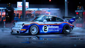 R W B Porsche Rothmans Racing Livery Night Scene Wallpaper