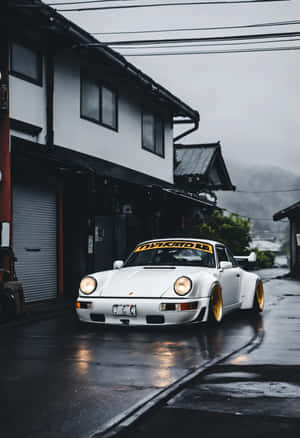 R W B Porschein Rainy Japanese Street Wallpaper