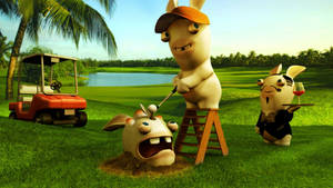 Rabbids Golfing Desktop Wallpaper