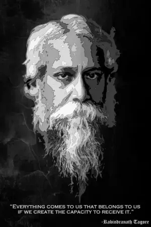 Rabindranath Tagore Portraitwith Quote Wallpaper