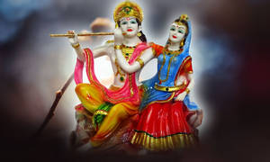 Radha Krishna 3d Figurines Wallpaper