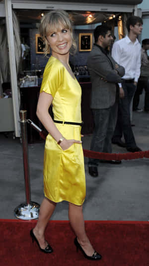 Radha Mitchell Yellow Dress Red Carpet Wallpaper