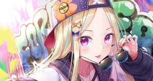 Radiant Anime Girlwith Sunglasses Wallpaper