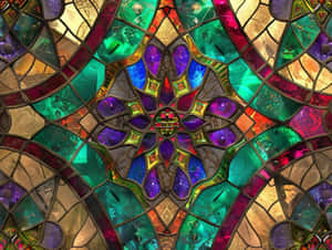 Radiant Kaleidoscope Stained Glass Wallpaper