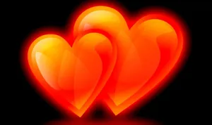 Radiant Orange Heart Wallpaper