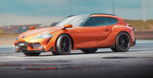 Radiant Orange Toyota Supra Wallpaper