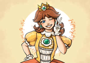 Radiant Princess Daisy In An Enchanting Garden Wallpaper