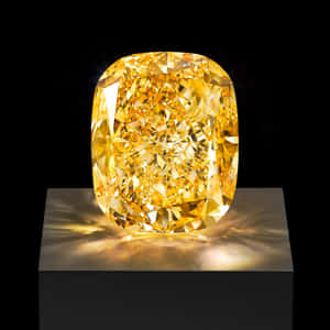 Radiant Yellow Diamond Reflecting Brilliance Wallpaper