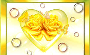 Radiant Yellow Heart Wallpaper Wallpaper