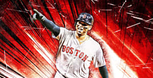 Rafael Devers Boston Red Sox Celebration Artwork Wallpaper