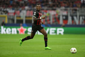 Rafael Leao A C Milan Action Shot Wallpaper