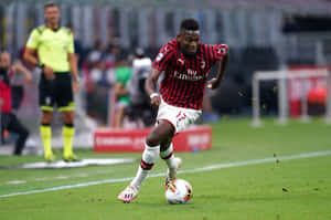 Rafael Leao A C Milan Action Shot Wallpaper