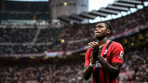 Rafael Leao A C Milan Player Celebration Stadium Background Wallpaper