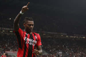 Rafael Leao Celebration Milan Wallpaper