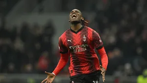 Rafael Leao Emotional Moment During Match Wallpaper