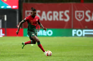 Rafael Leao Portugal Match Action Wallpaper