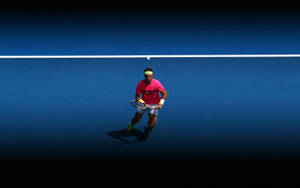 Rafael Nadal Running At Empty Court Wallpaper