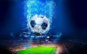 Raging Blue Fire Football Hd Wallpaper